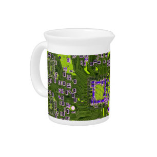 Yellow PCB Circuit Board Design for IT Pros Beverage Pitcher