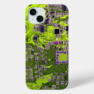 Yellow PCB Circuit Board Design for IT Pros iPhone 15 Plus Case