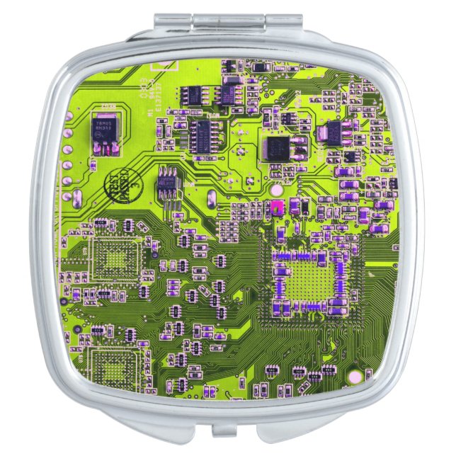 Yellow PCB Circuit Board Design for IT Pros Compact Mirror (Front)