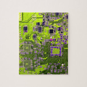 Yellow PCB Circuit Board Design for IT Pros Jigsaw Puzzle