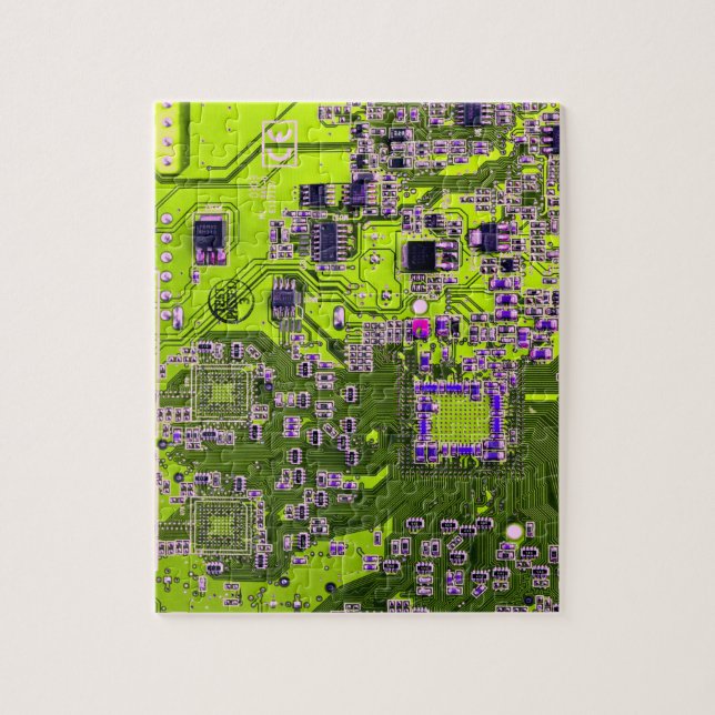 Yellow PCB Circuit Board Design for IT Pros Jigsaw Puzzle (Vertical)