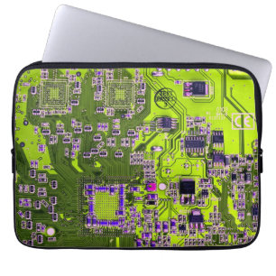 Yellow PCB Circuit Board Design for IT Pros Laptop Sleeve