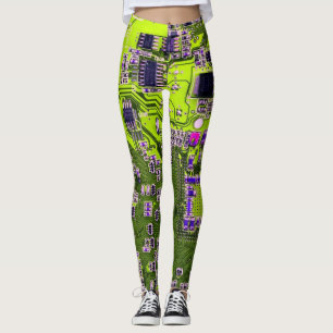 Yellow PCB Circuit Board Design for IT Pros Leggings