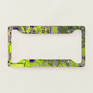 Yellow PCB Circuit Board Design for IT Pros License Plate Frame