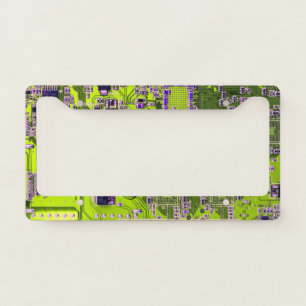 Yellow PCB Circuit Board Design for IT Pros License Plate Frame