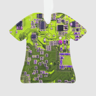 Yellow PCB Circuit Board Design for IT Pros Ornament