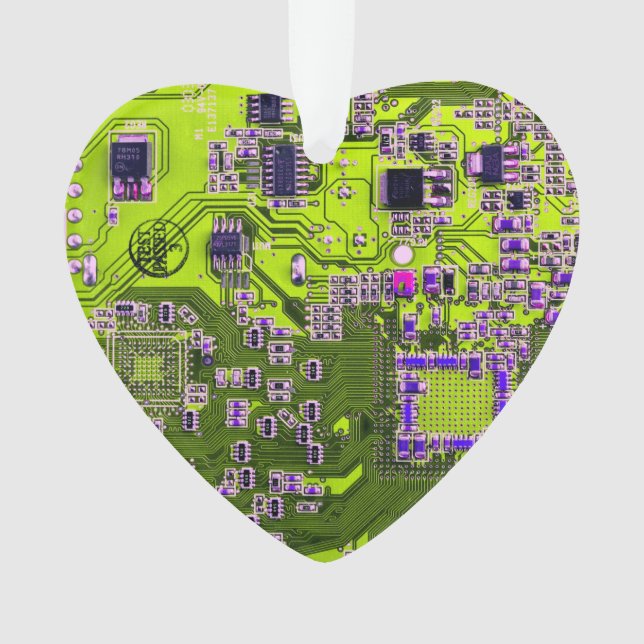 Yellow PCB Circuit Board Design for IT Pros Ornament (Front)