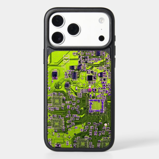 Yellow PCB Circuit Board Design for IT Pros Otterbox iPhone Case (Back)