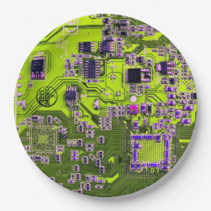 Yellow PCB Circuit Board Design for IT Pros Paper Plates