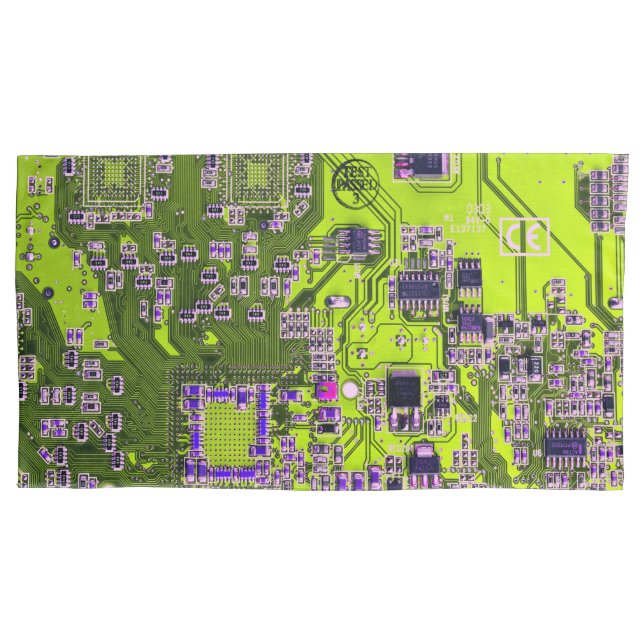 Yellow PCB Circuit Board Design for IT Pros Pillow Case (Front)