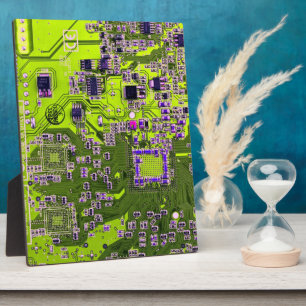 Yellow PCB Circuit Board Design for IT Pros Plaque