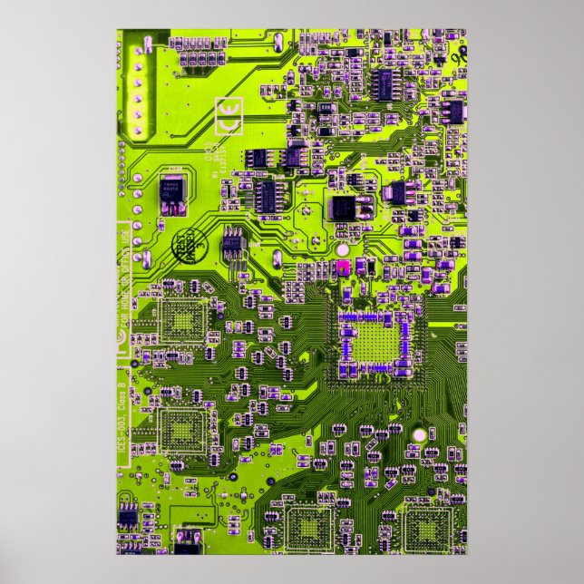 Yellow PCB Circuit Board Design for IT Pros Poster (Front)