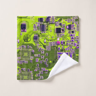 Yellow PCB Circuit Board Design for IT Pros Wash Cloth