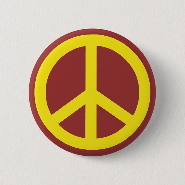 Yellow Peace Sign Button (Front)