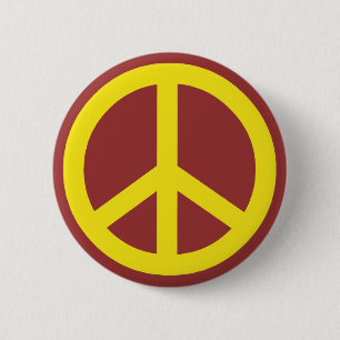 Yellow Peace Sign Button