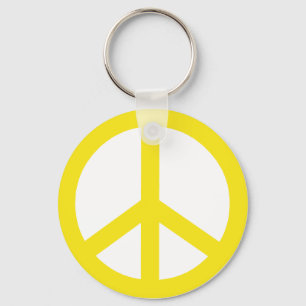 Yellow Peace Sign Keychain