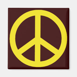 Yellow Peace Sign Magnet