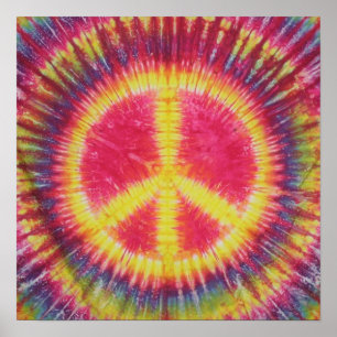 Yellow Peace Sign Tie Dye
