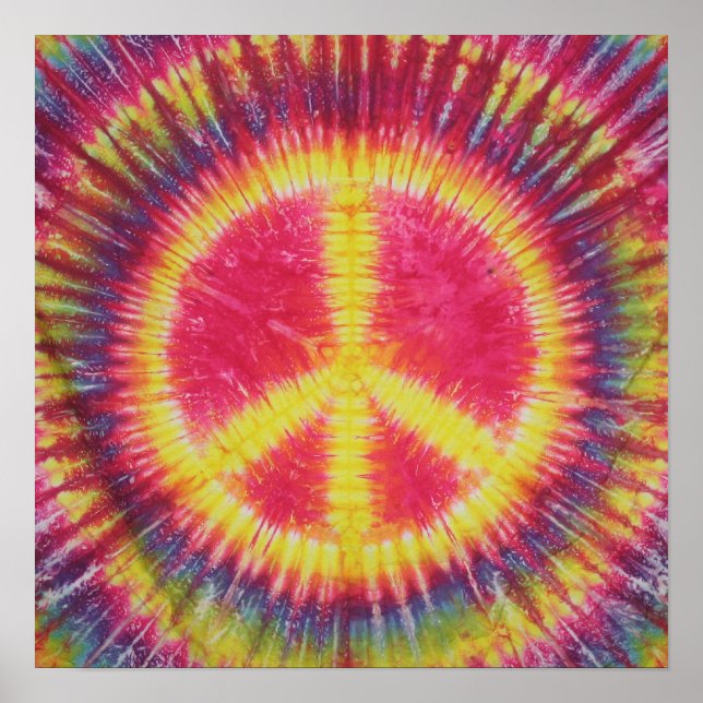 Yellow Peace Sign Tie Dye (Front)