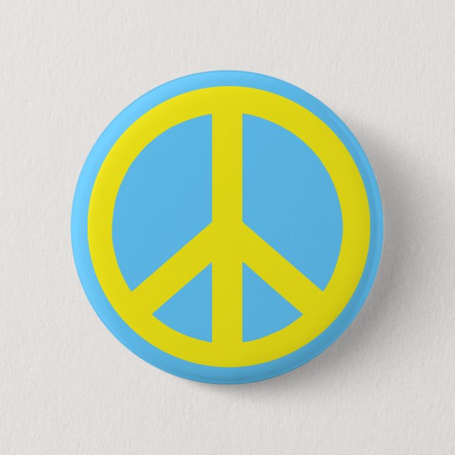 Yellow Peace Symbol Products Button (Front)