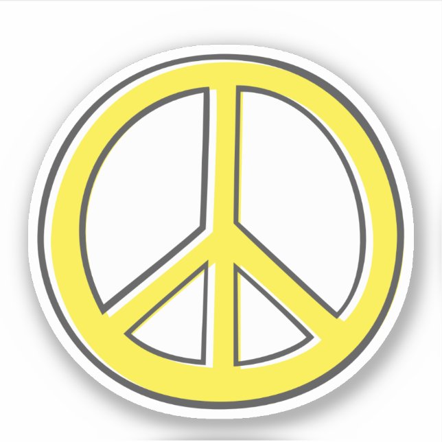 Yellow peace symbol sticker (Front)