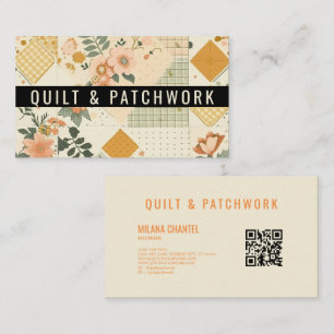 Yellow Peach Quilt Patchwork Handmade Clothing Business Card