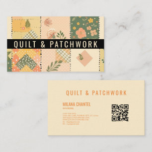 Yellow Peach Quilt Patchwork Handmade Clothing Business Card