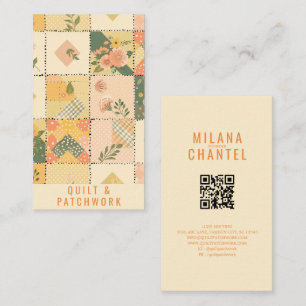 Yellow Peach Quilt Patchwork Handmade Clothing Business Card