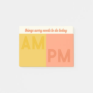 Yellow Peach Things To Do Today AM / PM Post-it Notes