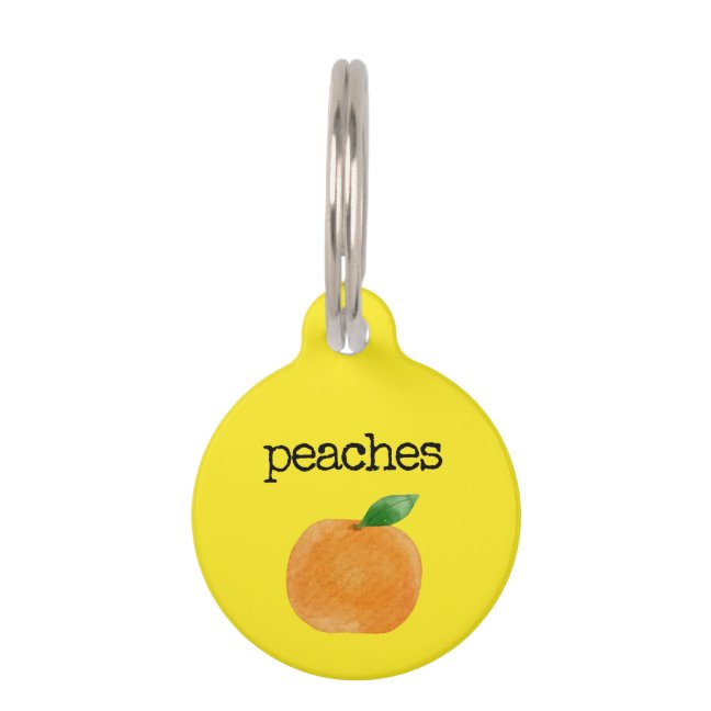 Yellow Peaches Pet ID Tag