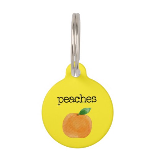 Yellow Peaches Pet Pet ID Tag