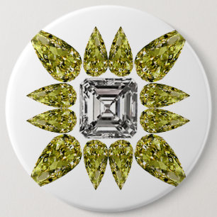 Yellow Pear Diamond Button