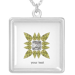 Yellow Pear Diamond Silver Plated Necklace