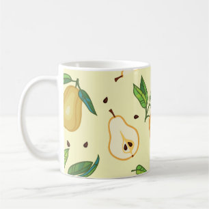 Yellow Pear Fruits: Vintage Illustration. Coffee Mug