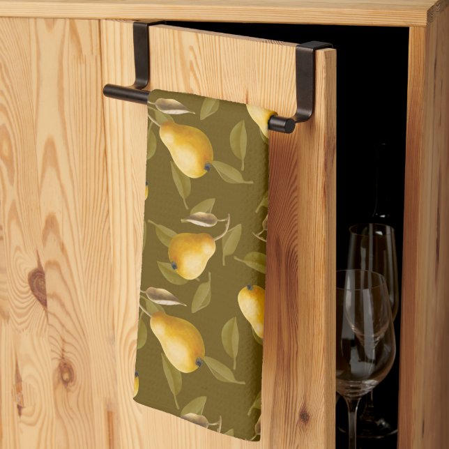 Yellow pears kitchen towel (Thirds Fold)