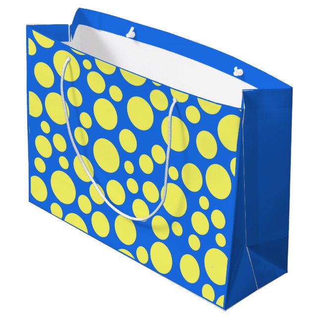 Yellow peas on a sky blue background large gift bag (Back Angled)