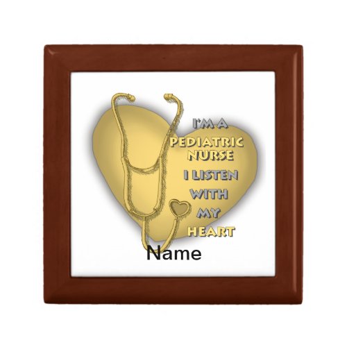 Yellow Pediatric Nurse custom name Gift Box