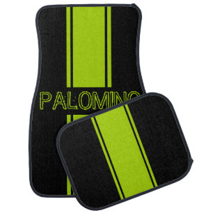 Yellow Peel Racing Stripes Car Floor Mat