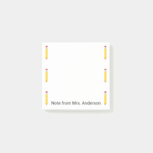 Yellow Pencil Boarder Personalize Post-it Notes