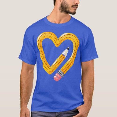Yellow Pencil Heart T_Shirt
