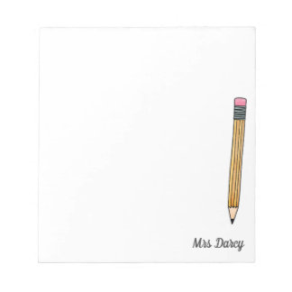 Yellow Pencil Personalized Teacher Notepads