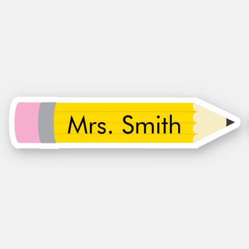 Yellow Pencil Teacher Sticker