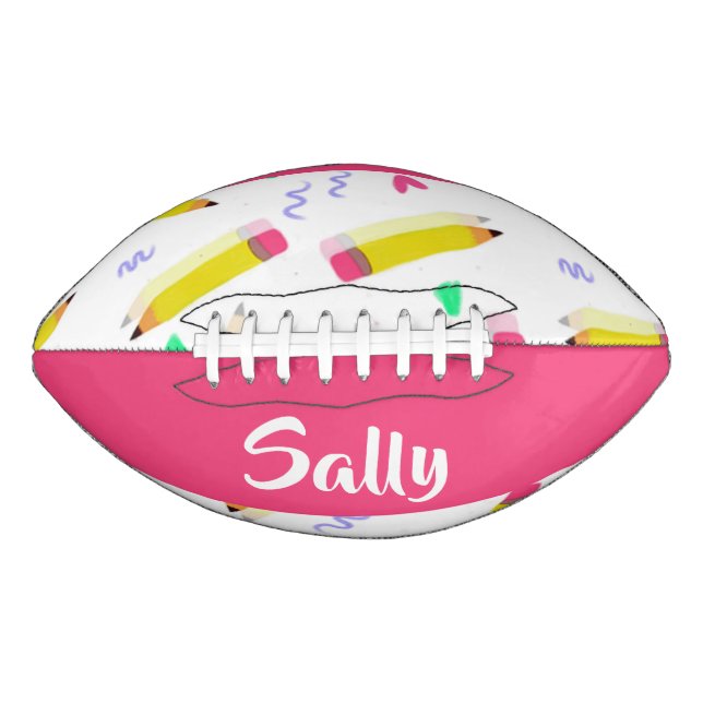 Yellow pencils and scrabbles on white football (Front)