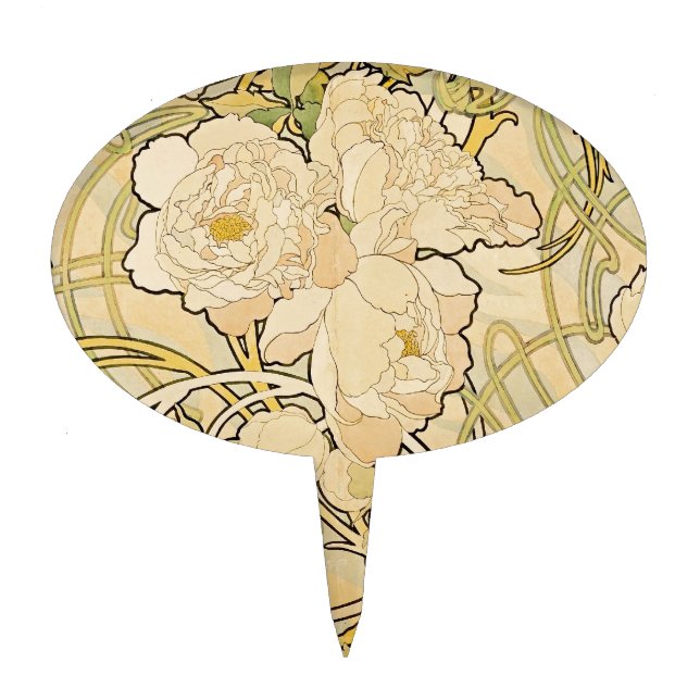 Yellow Peonies Cake Topper (Front)