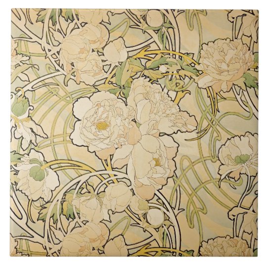 Yellow Peonies Tile | Zazzle.com