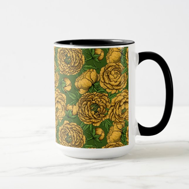 Yellow peony bouquet mug (Right)