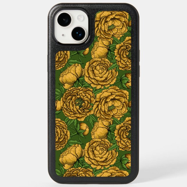 Yellow peony bouquet otterbox iPhone case (Back)