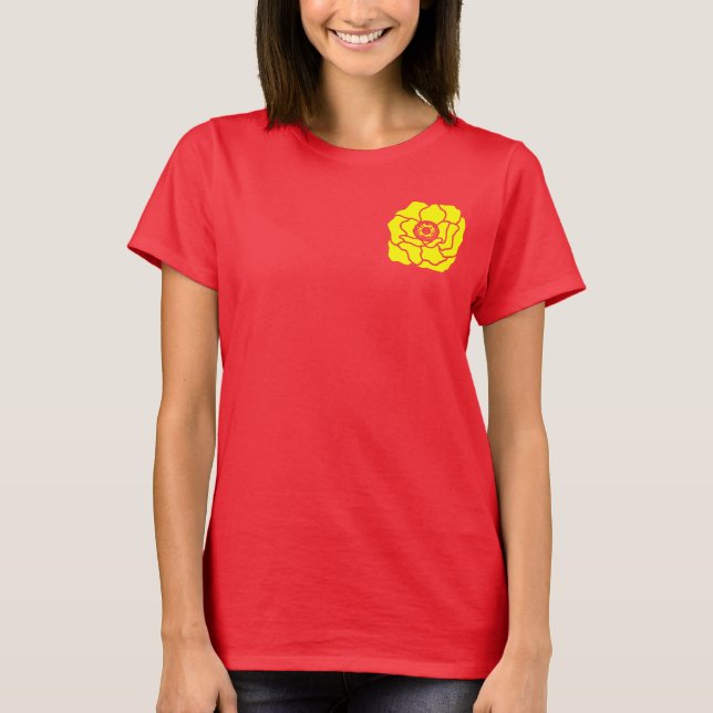 Yellow Peony Flower T-Shirt (Front)