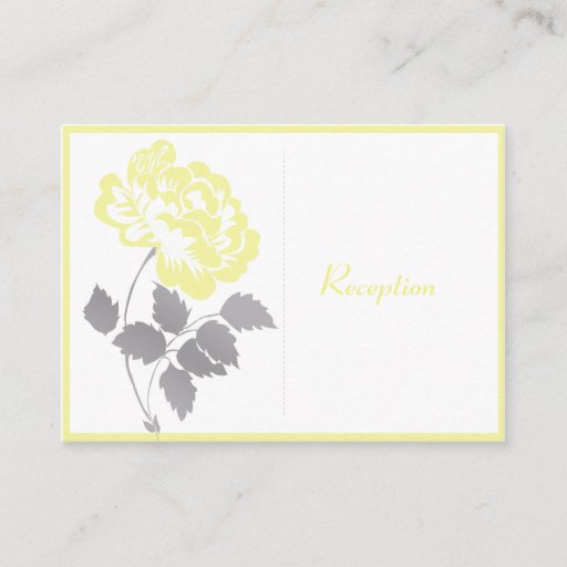 Customizable Yellow Peony on White Enclosure Card Business Card
