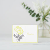 Yellow Peony on White Enclosure Card (Standing Front)